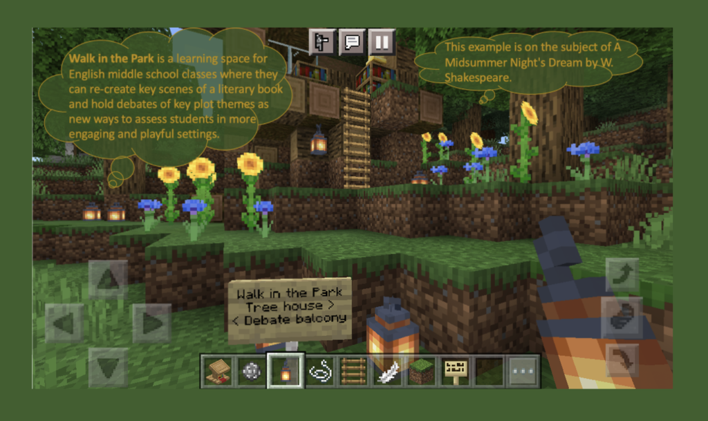 Educational game activity, Minecraft